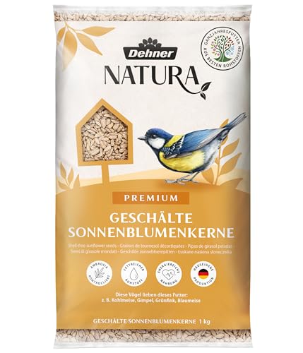 Dehner Natura Premium Wildvogelfutter, Sonnenblumenkerne schalenfrei, Ganzjahresfutter proteinreich / energiereich, hochwertiges Vogelfutter für Wildvögel, 1 kg Dehner Natura Premium Wildvogelfutter, Sonnenblumenkerne schalenfrei, Ganzjahresfutter proteinreich / energiereich, hochwertiges Vogelfutter für Wildvögel, 1 kg von Dehner