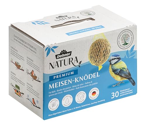 Dehner Natura Wildvogelfutter, Meisenknödel, Bio-Netz, 30 Stück je 90 Gramm (2.7 kg), Karton aus FSC®-zertifizierter Produktion von Dehner