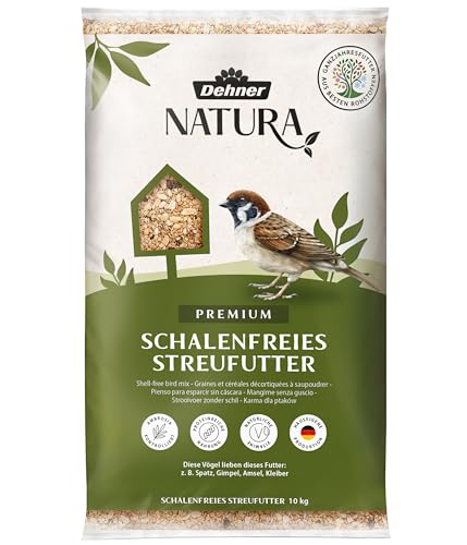 Dehner Natura Vogelfutter | Wildvogelfutter | schalenfreies Streufutter | Futtermischung mit Erdnüssen | Ganzjahresfütterung für Weich- & Körnerfutterfresser | für Meise, Gimpel und Amsel | 10 kg von Dehner