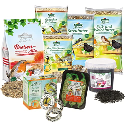 Dehner Natura Wildvogelfutter Futterbuffet Maxi, Streufutter und Snacks, 8-teilig von Dehner