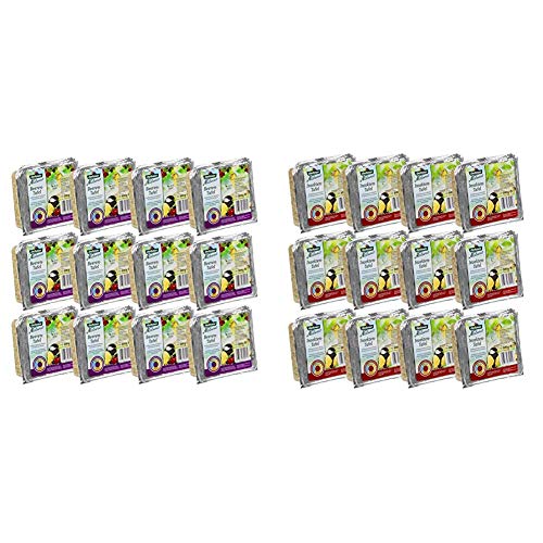 Dehner Natura Wildvogelfutter-Tafeln mit Beeren, 12 x 300 g (3.6 kg) & Natura Wildvogelfutter-Tafeln mit Insekten, 12 x 300 g (3.6 kg) von Dehner