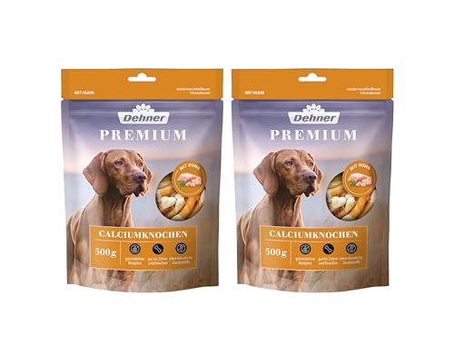 Dehner Premium Calciumknochen | Snack für große und kleine Hunde | Leckerli mit Hühnerbrustfilet | Hundesnack in Premiumqualität | Belohnung mit Calcium | getreidefrei | für Zähne und Knochen | 500 g von Dehner