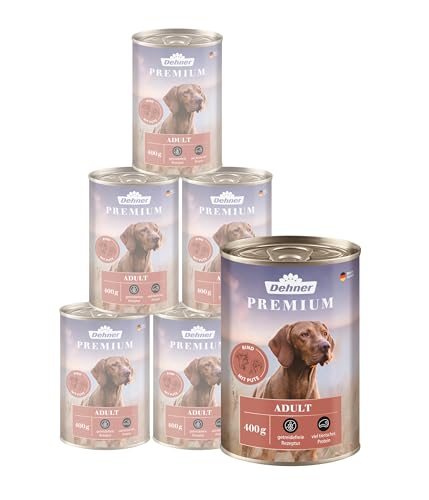 Dehner Premium Hundefutter Adult, Rind und Pute, 6 x 400 g (2400 g) von Dehner