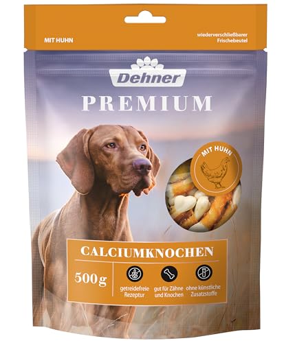 Dehner Premium Calciumknochen | Snack für große und kleine Hunde | Leckerli mit Hühnerbrustfilet | Hundesnack in Premiumqualität | Belohnung mit Calcium | getreidefrei | für Zähne und Knochen | 500 g von Dehner