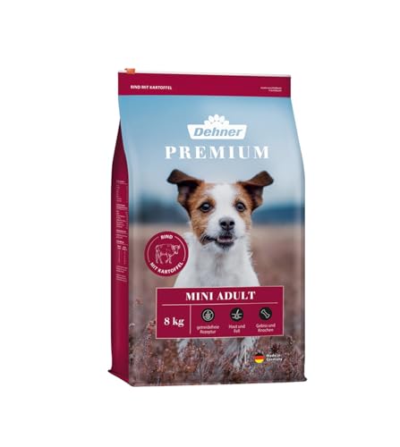 Dehner Premium Hundefutter, Trockenfutter getreidefrei, für ausgewachsene Hunde kleiner Rassen, Rind / Lamm / Kartoffel, 8 kg von Dehner