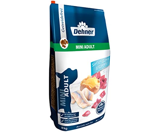 Dehner Premium Hundefutter, Trockenfutter getreidefrei, für ausgewachsene Hunde kleiner Rassen, Fisch / Lamm / Kartoffel, 8 kg von Dehner