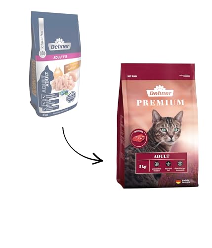 Dehner Premium Katzenfutter, Trockenfutter getreidefrei, für ausgewachsene Katzen, Rind, 2 kg von Dehner