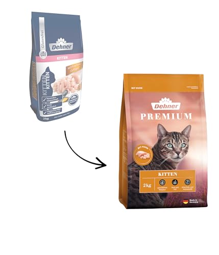 Dehner Premium Katzenfutter Kitten, Trockenfutter getreidefrei, für junge Katzen, Huhn, 2 kg von Dehner