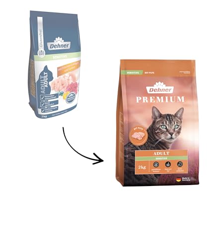Dehner Premium Katzenfutter Sensitive, Trockenfutter getreidefrei, für ausgewachsene ernährungssensible Katzen, Pute, 2 kg von Dehner