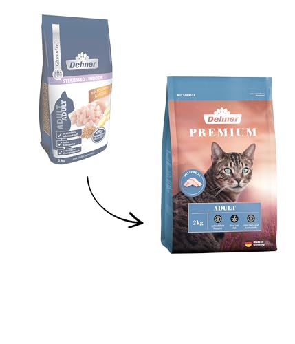 Dehner Premium Katzenfutter, Trockenfutter getreidefrei, für ausgewachsene Katzen, Forelle, 2 kg von Dehner