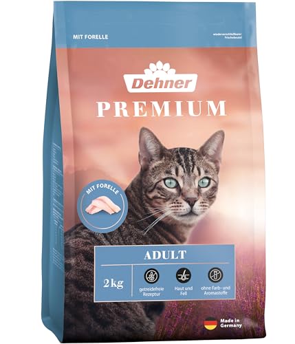 Dehner Premium Katzenfutter, Trockenfutter getreidefrei, für ausgewachsene Katzen, Forelle, 2 kg von Dehner