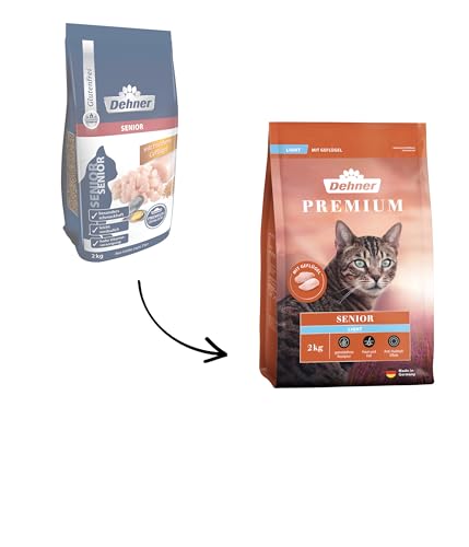 Dehner Premium Katzenfutter Light, Trockenfutter getreidefrei / kalorienreduziert, für ältere Katzen, Geflügel, 2 kg von Dehner