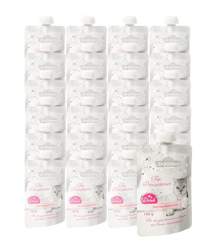 Dehner Premium Lovely Katzendrink Adult, Lachs, für Prinzessinnen, 24 x 140 g (3.36 kg) von Dehner