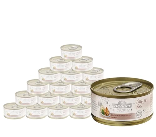 Dehner Premium Lovely Katzenfutter Adult, Ergänzungsfutter, Hühnerschenkel und Reis, 24 x 70 g (1.7 kg) von Dehner