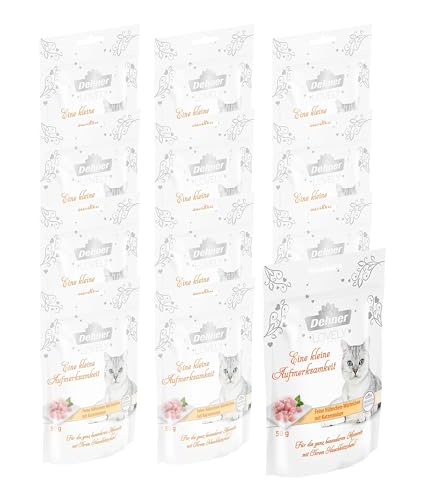 Dehner Premium Lovely Katzensnack, Ergänzungsfutter glutenfrei / zuckerfrei, für ernährungssensible Katzen, Huhn / Minze, 12 x 50 g von Dehner