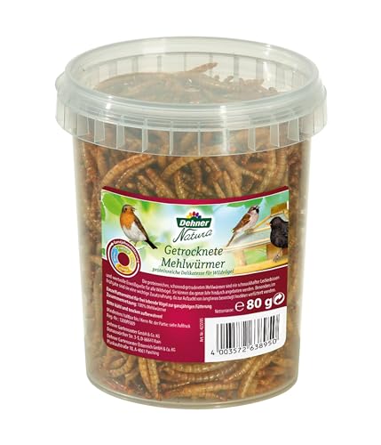 Dehner Natura Wildvogelfutter, getrocknete Mehlwürmer, proteinreich, 80 g von Dehner