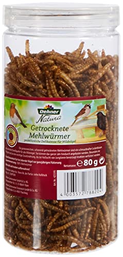 Dehner Natura Wildvogelfutter, getrocknete Mehlwürmer, proteinreich, 80 g von Dehner