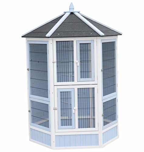 Dehner Vogelvoliere Santorini, Ø 132, Höhe 180 cm, Holz/Metall/Bitumen, weiß/blau Dehner Vogelvoliere Santorini, Ø 132, Höhe 180 cm, Holz/Metall/Bitumen, weiß/blau von Dehner