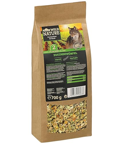 Dehner Wild Nature Hundefutter Flocken-Mix, Trockenfutter getreidefrei, BARF-Ergänzungsfutter, für ausgewachsene Hunde, 100% Zucchini, 700 g von Dehner