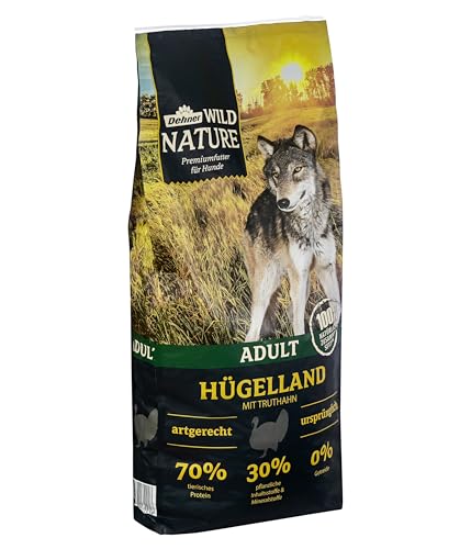 Dehner Wild Nature Hundefutter Hügelland, Trockenfutter getreidefrei, für ausgewachsene Hunde, Truthahn 12 kg von Dehner