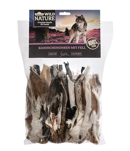 Dehner Wild Nature Hundesnack, Premium Hundeleckerli glutenfrei / zuckerfrei, Kausnack für ernährungssensible Hunde, Kaninchenohren mit Fell, 500 g Dehner Wild Nature Hundesnack, Premium Hundeleckerli glutenfrei / zuckerfrei, Kausnack für ernährungssensible Hunde, Kaninchenohren mit Fell, 500 g von Dehner
