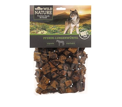 Dehner Wild Nature Hundesnack, Premium Hundeleckerli glutenfrei / getreidefrei, Würfelsnack für ernährungssensible Hunde, Pferde-Lunge, 200 g von Dehner