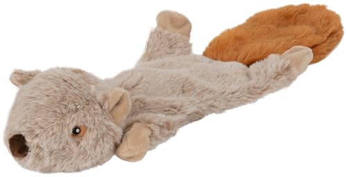 Dehner Wild Nature Hundespielzeug Flat Squirrel, mit Quitscher, Länge 45 cm, Polyester, braun von Dehner