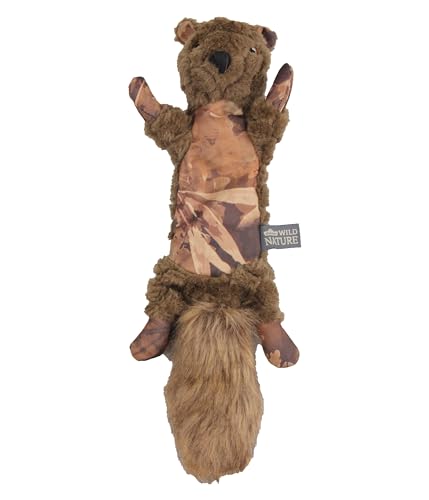 Dehner Wild Nature Hundespielzeug Outdoor Camo Racoon, inkl. Quietscher, ca. 47 x 15 x 7,2 cm, Oxford-Baumwolle/Plüsch, braun von Dehner