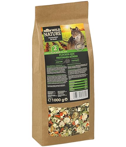 Dehner Wild Nature Hundefutter Flocken-Mix, Trockenfutter getreidefrei, BARF-Ergänzungsfutter, für ausgewachsene Hunde, Pastinake / Kürbis, 1 kg von Dehner