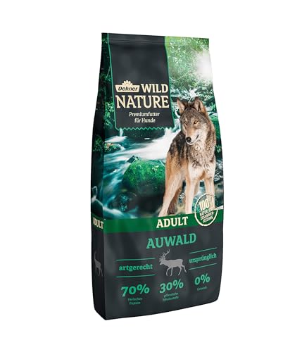 Dehner Wild Nature Hundefutter Auwald, Trockenfutter getreidefrei / zuckerfrei, für ausgewachsene Hunde, Geflügel / Wild, 12 kg von Dehner