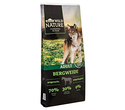 Dehner Wild Nature Hundetrockenfutter Bergweide | Premium Trockenfutter | getreidefreies Hundefutter mit Pferd | für ausgewachsene Hunde | hoher Fleischgehalt | für sensible Hunde | Adult | 12 kg von Dehner