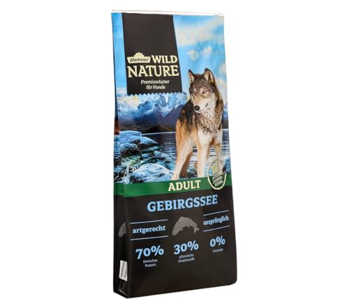 Dehner Wild Nature Hundefutter Gebirgssee, Trockenfutter getreidefrei / zuckerfrei, für ausgewachsene Hunde, Lachs / Huhn, 12 kg von Dehner