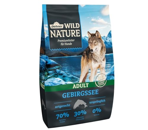 Dehner Wild Nature Hundefutter Gebirgssee, Trockenfutter getreidefrei / zuckerfrei, für ausgewachsene Hunde, Lachs / Huhn, 4 kg von Dehner