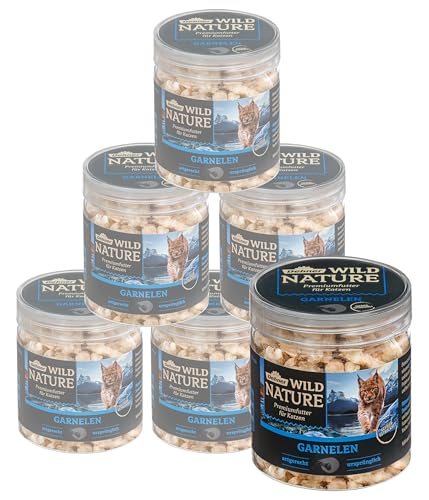 Dehner Wild Nature Katzensnack, gefriergetrocknet, Garnelen, 6 x 20 g (120 g) von Dehner