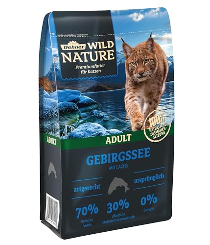 Dehner Wild Nature Katzenfutter Gebirgssee, Trockenfutter getreidefrei / zuckerfrei, für ausgewachsene Katzen, Lachs, 1.5 kg von Dehner