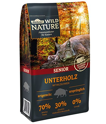 Dehner Wild Nature Katzenfutter Unterholz, Trockenfutter getreidefrei, für ältere Katzen, Wildschwein, 1.5 kg von Dehner