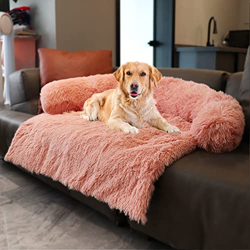 Dekeyoo Hundebetten für Couch mit weicher Nackenrolle, universeller Haustiermöbelbezug, Schlafsofa-Bezug, Plüsch-Hundebett und mehr für Hunde und Katzen, maschinenwaschbar, Rosa, Klein Dekeyoo Hundebetten für Couch mit weicher Nackenrolle, universeller Haustiermöbelbezug, Schlafsofa-Bezug, Plüsch-Hundebett und mehr für Hunde und Katzen, maschinenwaschbar, Rosa, Klein von Dekeyoo