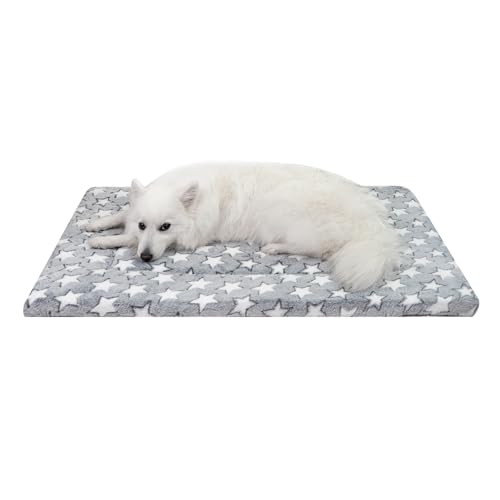 Dekeyoo Hundebox-Matten, Hundebett-Matte für große Hunde, 107,7 x 71,1 cm, kurze Plüsch-Haustiermatte, 4,1 cm dicke, dünne Hundehütten-Pad, maschinenwaschbar, ideal für 106,7 cm große Hundekäfige von Dekeyoo