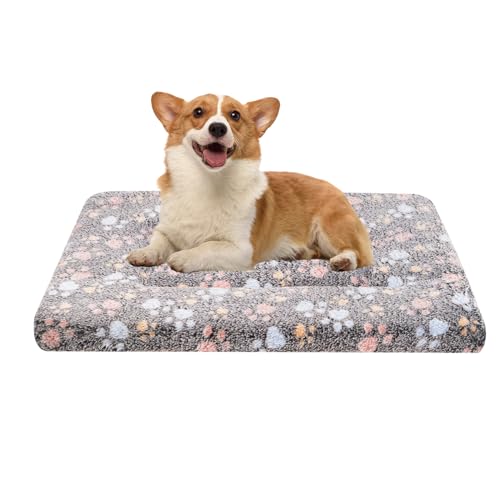 Hundebox-Matten, Hundebett-Matte, Katzenmatte, 76,2 x 50,8 cm, kurze Plüsch-Haustiermatte, Kistenmatte für kleine Hunde, 4,1 cm dicke, dünne Hundematte, maschinenwaschbar, ideal für 76,2 cm von Dekeyoo