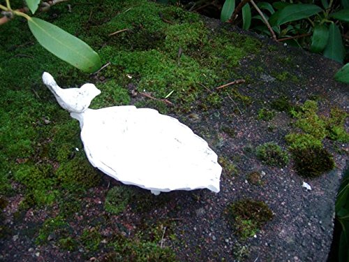 Vogeltränke Vogel-Futterstelle Gusseisen Blatt massiv creme 16 cm von Deko-Impression