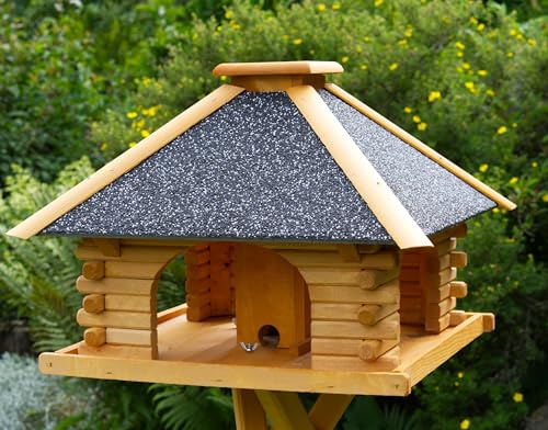 Massives Futterhaus mit Strukturputz V20 Stein, Vogelhaus, Vogelvilla, Vogelhäuschen, Vogelhäuser, Vogelfutterhaus von Deko-Shop-Hannusch