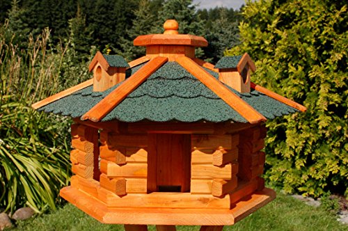 Deko-Shop-Hannusch XXL Vogelhaus Vogelvilla mit Gauben Nr16 Dach grün von Deko-Shop-Hannusch