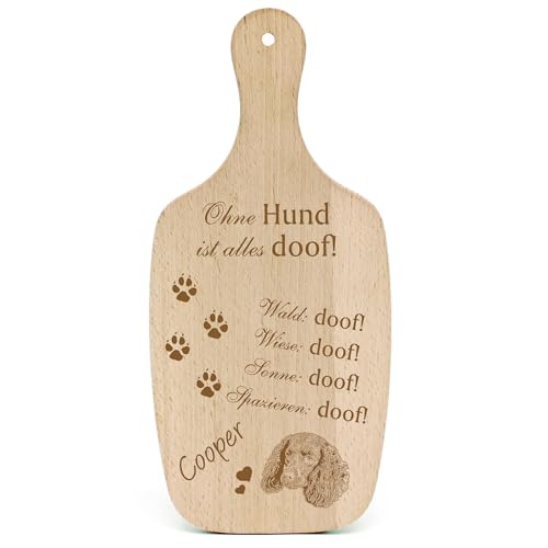 DEKOLANDO Deko Hundeschild Geschenk Hund American Water Spaniel -... Alles Doof- Hundeschilder Hundebesitzer Hundemama Hundepapa Hundeliebhaber Hundehalter von DEKOLANDO