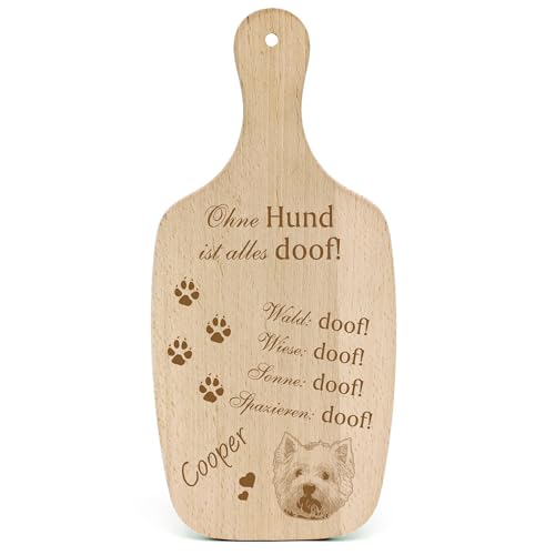 DEKOLANDO Deko Hundeschild Geschenk Hund West Highland White Terrier Kopf -... Alles Doof- Hundeschilder Hundebesitzer Hundemama Hundepapa Hundeliebhaber Hundehalter von DEKOLANDO