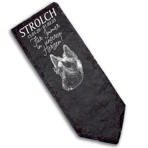 DEKOLANDO Grabstecker Grabschmuck Grabstein - Scottish Terrier - Personalisiert Grab Deko 22x8 Grabdekoration von DEKOLANDO
