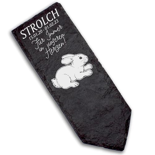 DEKOLANDO Grabstecker Grabschmuck Grabstein - sitzender Hase - Personalisiert Grab Deko 22x8 Grabdekoration von DEKOLANDO