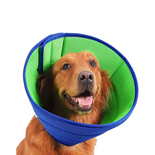 Delgeo Ultraweicher Hundekegel für postoperative Hunde, atmungsaktiver Hundekegel für Hunde und Katzen, verstellbares Haustier-Hundehalsband, leichtes E-Halsband, elisabethanisches Halsband (Größe: S von Delgeo