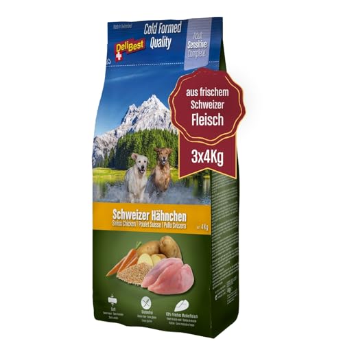 DeliBest Adult Sensitive Complete Hähnchen I Halbfeuchtes Futter Hunde Adult I 100% Schweizer Hähnchenfleisch I getreidefrei & ohne Zusätze I Hundefutter kaltgepresst I 3x4 kg DeliBest Adult Sensitive Complete Hähnchen I Halbfeuchtes Futter Hunde Adult I 100% Schweizer Hähnchenfleisch I getreidefrei & ohne Zusätze I Hundefutter kaltgepresst I 3x4 kg von DeliBest