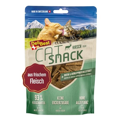 DeliBest Cat Snack, Katzen Leckerlies aus Hirschfleisch, 50g von DeliBest