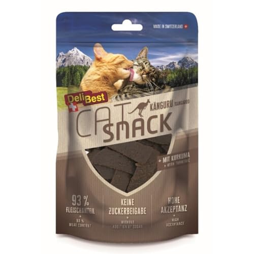 DeliBest Cat Snack aus Känguru mit Kurkuma I Katzen Leckerlies getreidefrei I Katzen Snack verdauungs unterstützend und antioxidativ, fettarmes und proteinreiches Fleisch I 45g von DeliBest